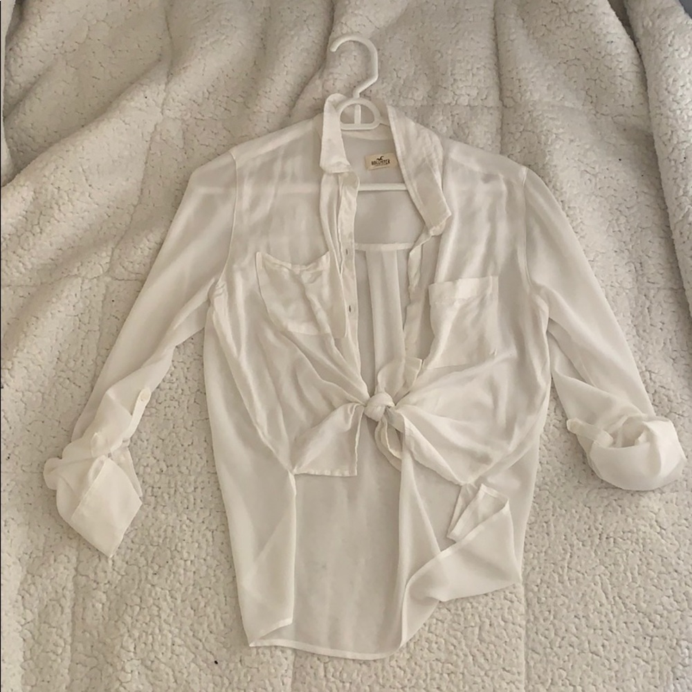 Long sleeve white button down